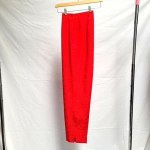 Red silk Shanghai Tang trousers